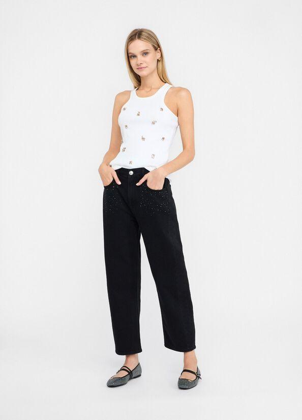 LIU JO ECS PANT.BOY CULT STRASS