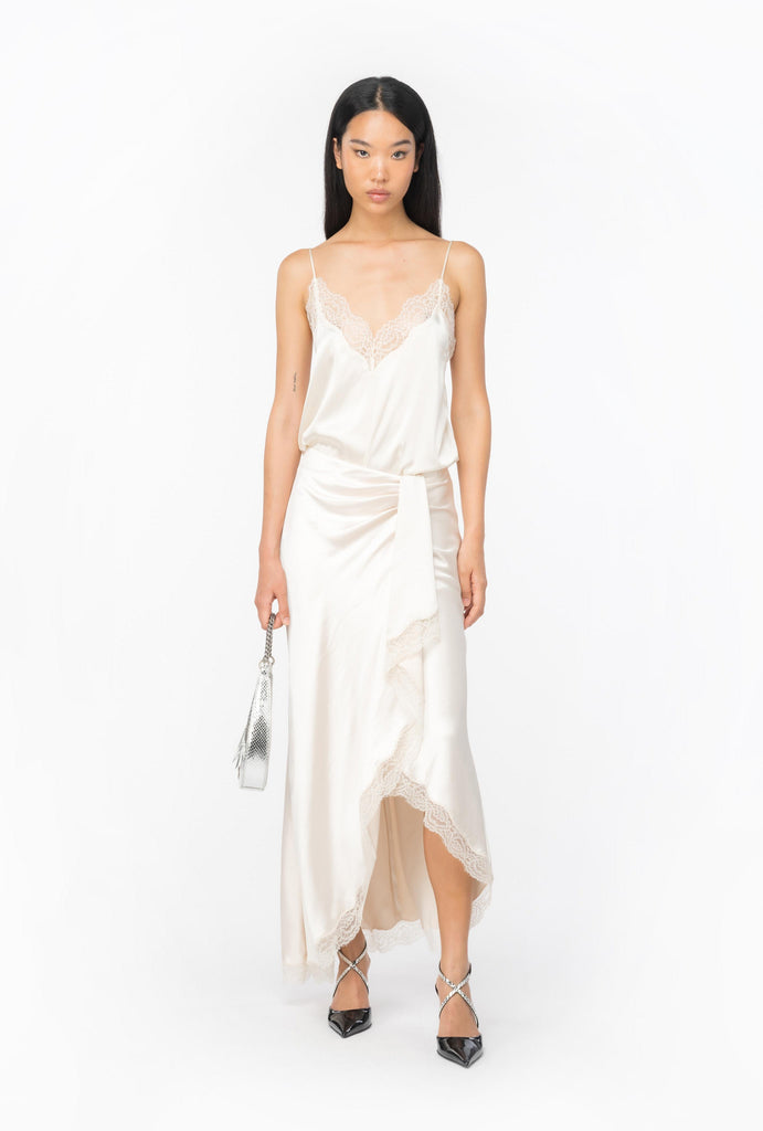 PINKO ODOSCOPIO GONNA RASO CON PIZZO