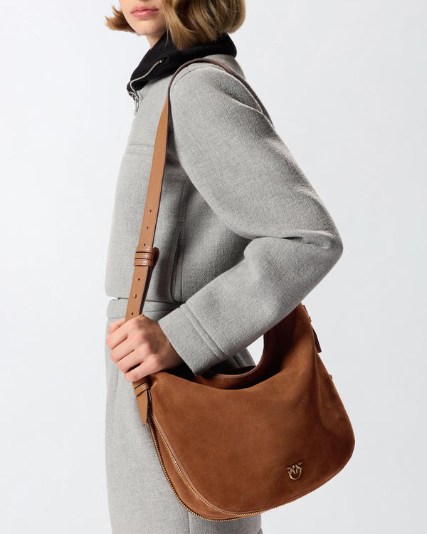PINKO HOBO ZIP AROUND CLASSIC SUEDE