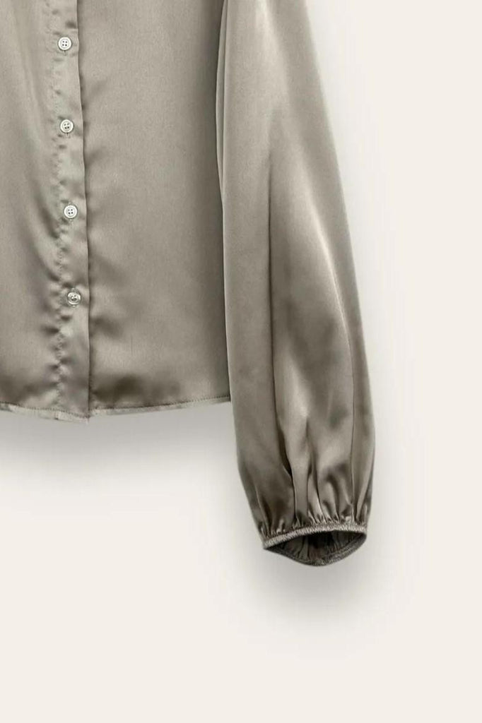 LOVEme Camicia in raso con elastico al polso