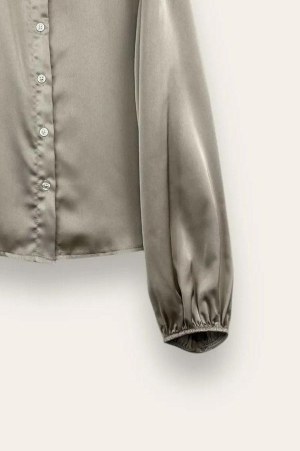 LOVEme Camicia in raso con elastico al polso