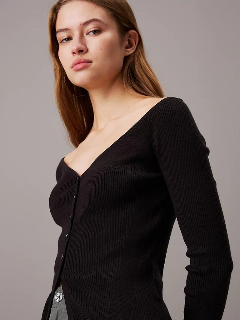 CALVIN KLEIN JEANS BUTTON SWEATER CARDI