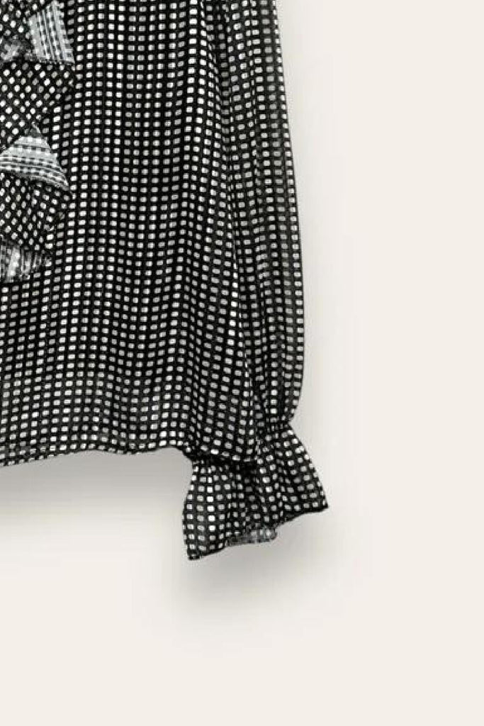 LOVEme Blusa in georgette con lurex e volant