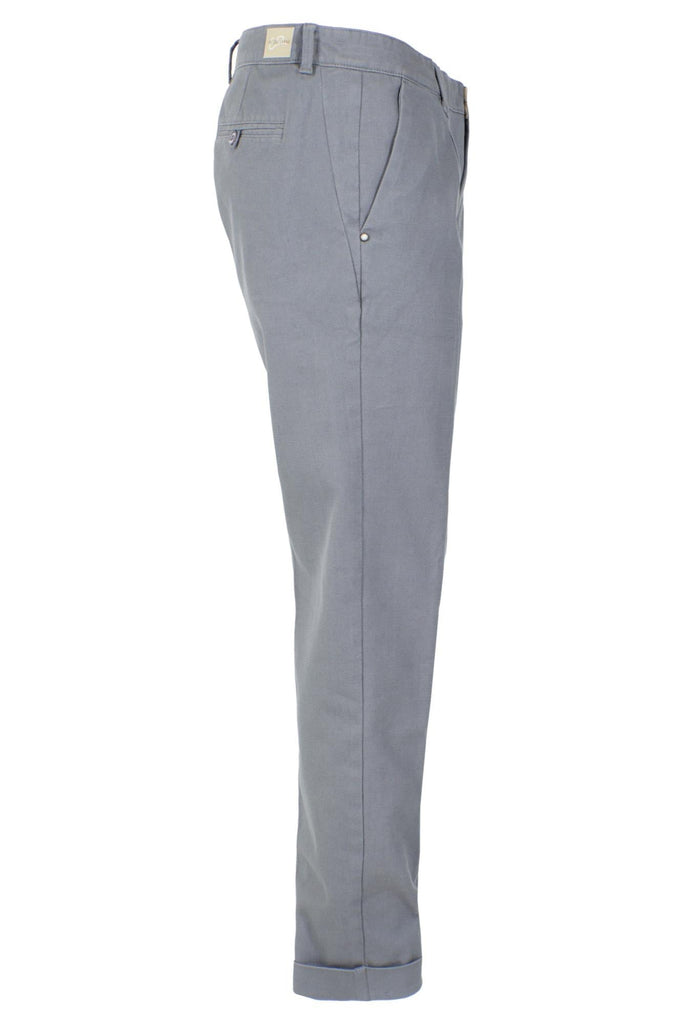 YES ZEE PANTALONE UOMO CHINOS PINCES, CAVIGLIA RISVOLTO