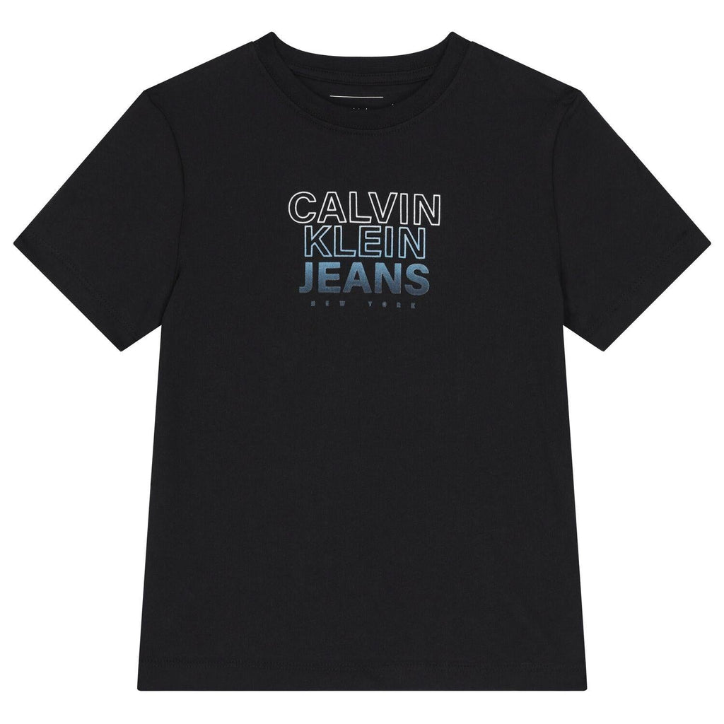 CALVIN KLEIN JEANS GRADIENT FLOCK LOGO SS T-SHIRT