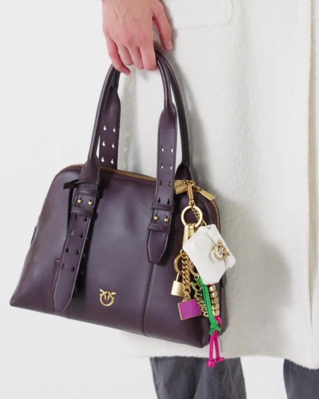 PINKO BOWLING BAG MEDIUM VITELLO MOR