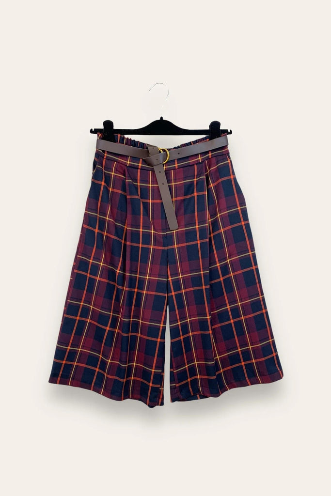 LOVEme Bermuda tartan sotto ginocchio  con elastico retro vita