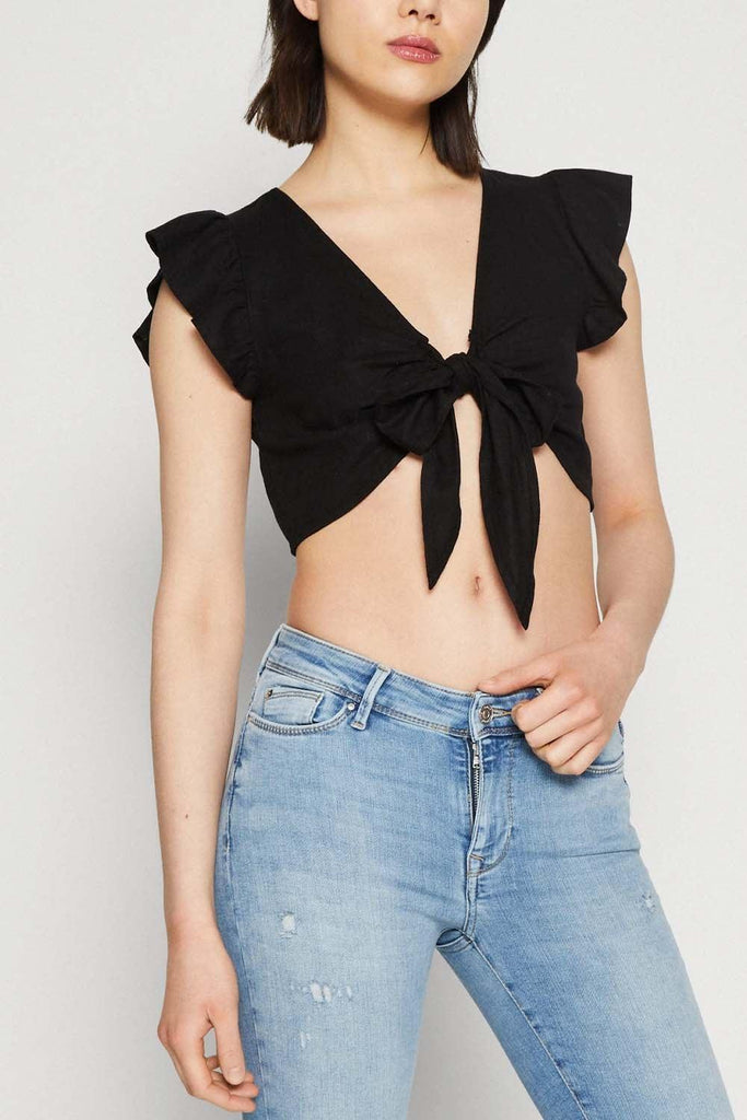 VERO MODA VMMYMILO SL CROP TIE TOP WVN GA