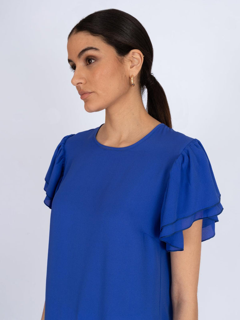ARTIGLI BLUSA GIROCOLLO CON MANICHE VOLANT
