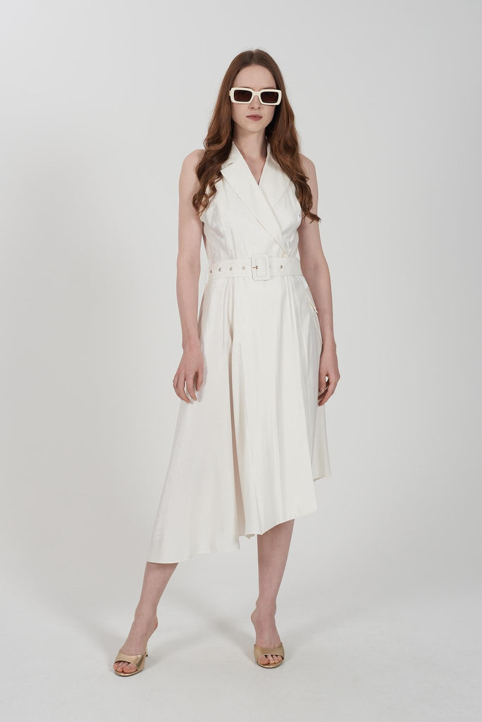YES ZEE ABITO DONNA ASIMMETRICO SMANICATO CON CINTURA