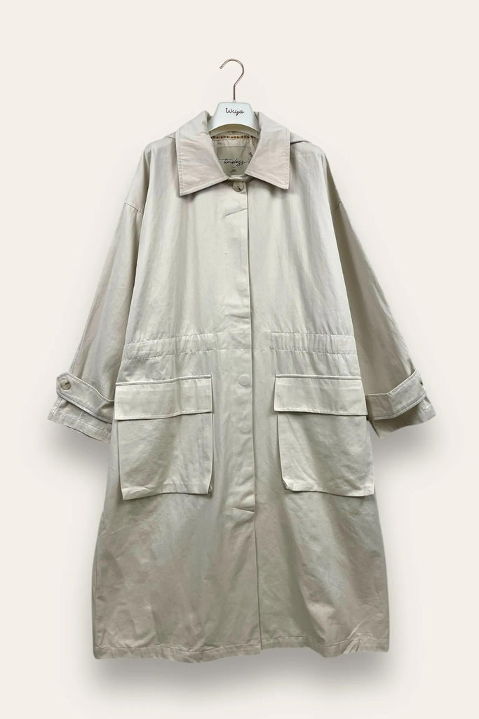 LOVEme Trench con elastico in vita, cappuccio rimuovibile