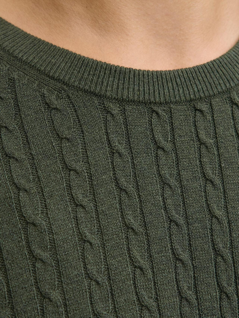 JACK AND JONES JJEEMIL KNIT CABLE CREW NECK NOOS