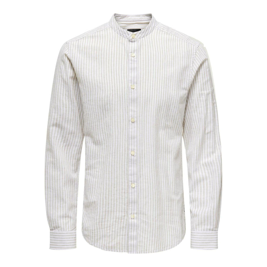 ONLY&SONS ONSCAIDEN LIFE LS MAO STRIPE LINEN NOOS