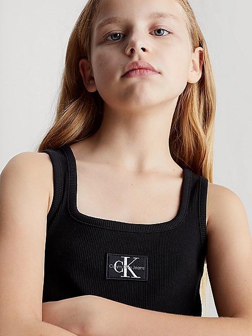 CALVIN KLEIN JEANS RIB BADGE SQUARE NECK TANK DRE