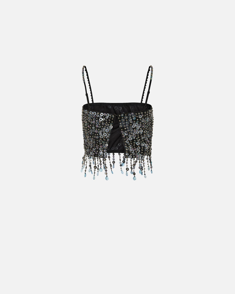 PINKO PONGO TOP PAILLETTES E CRISTAL