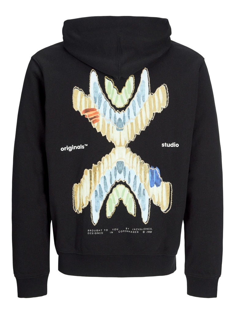 JACK AND JONES JORPORTO PATTERN SWEAT HOOD