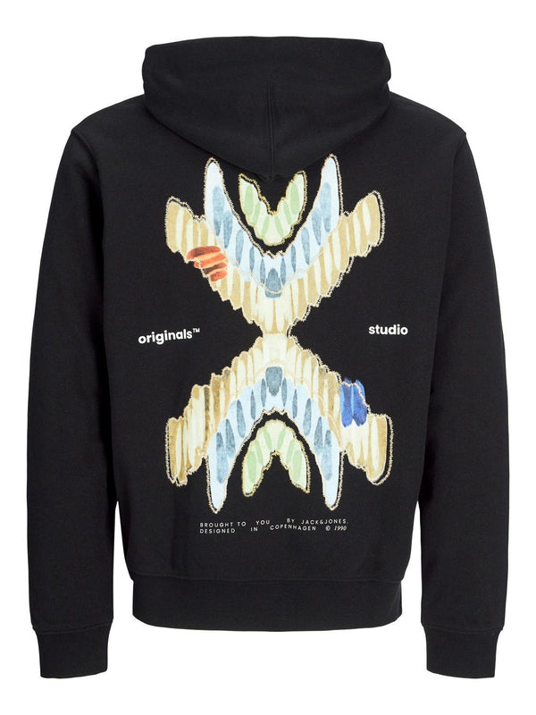 JACK AND JONES JORPORTO PATTERN SWEAT HOOD