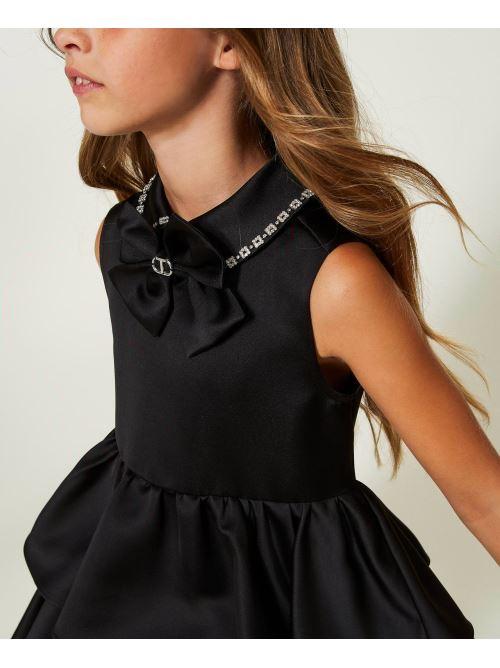 TWINSET ABITO A BALZE IN DUCHESSE CON DETTAGLIO COLLO