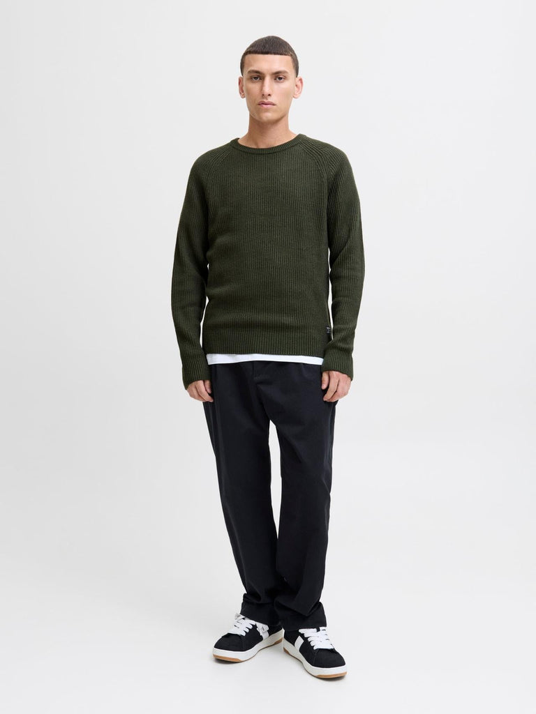 JACK AND JONES JJPANNEL KNIT CREW NECK AW25