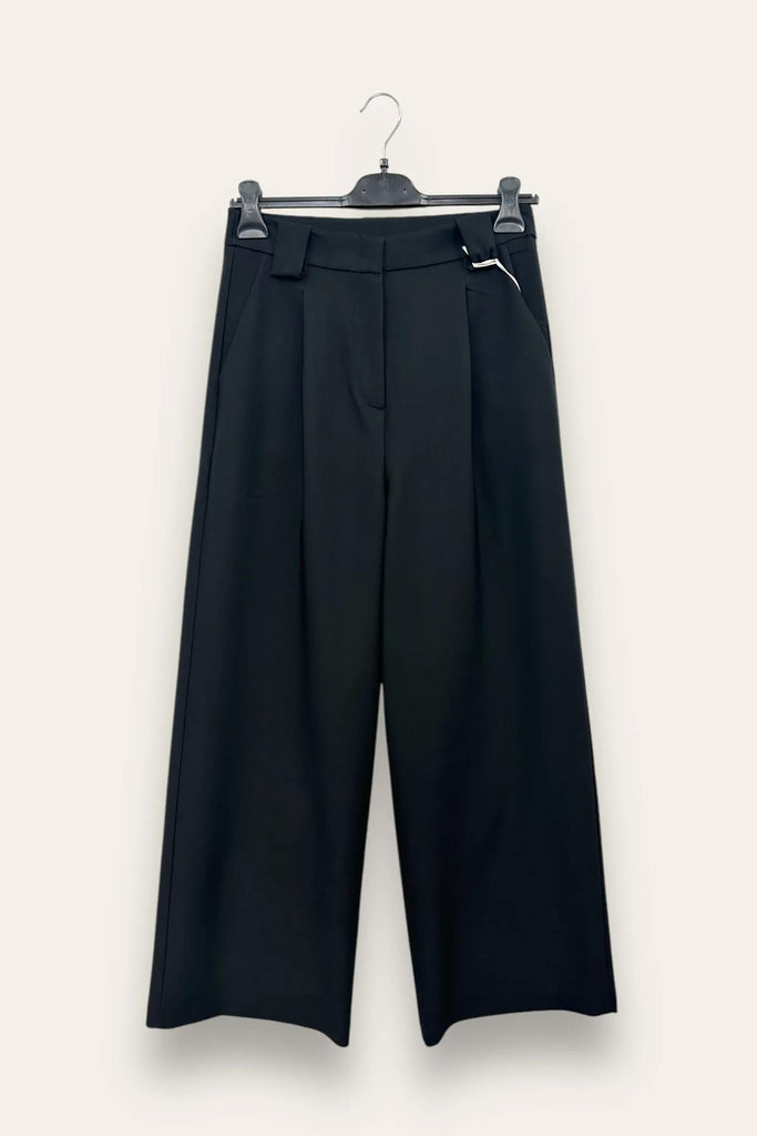 LOVEme Pantalone a palazzo con pinces, zip e gancetto