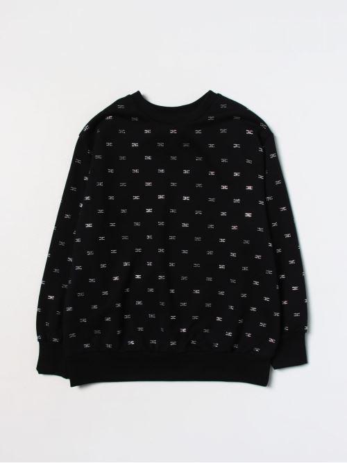 ELISABETTA FRANCHI La Mia Bambina FELPA CON APPLICAZIONE STRASS DOPPIA C NERO