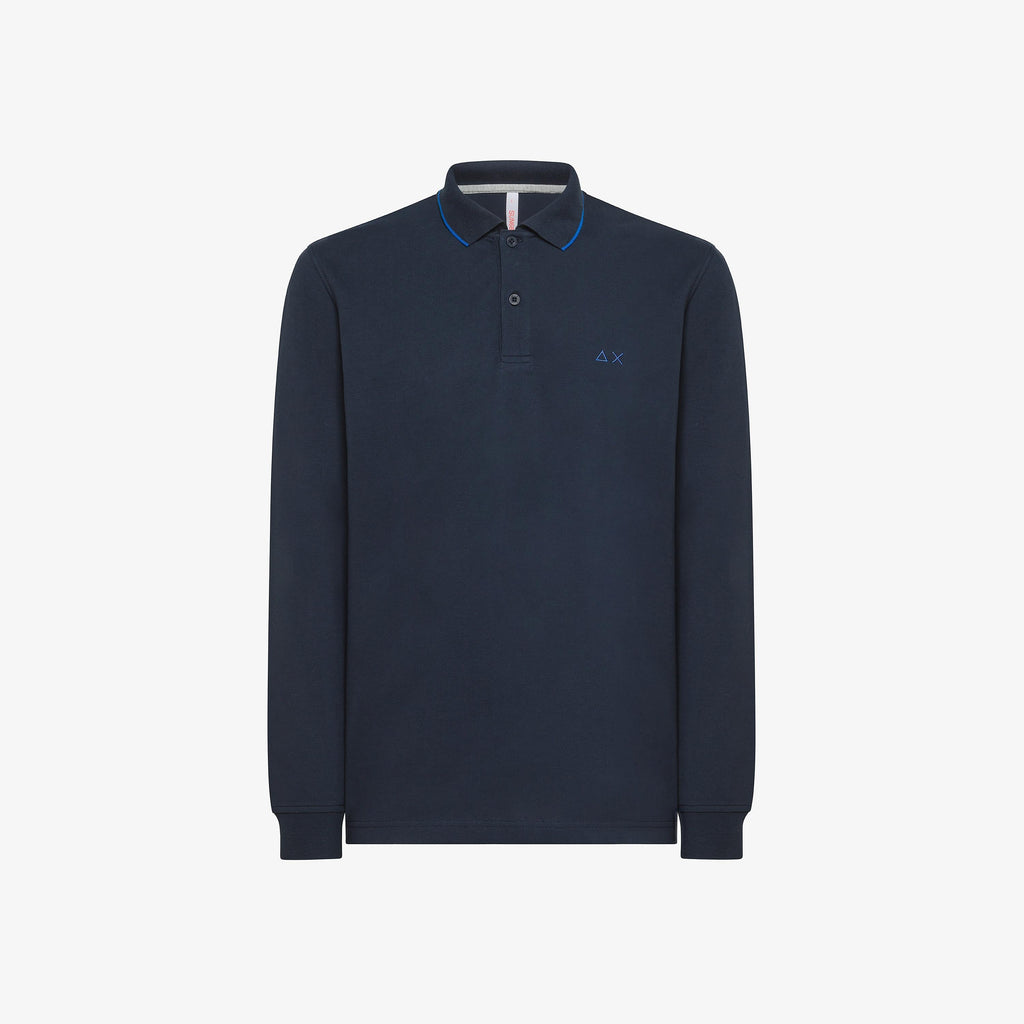 SUN68 POLO SMALL STRIPES L/S