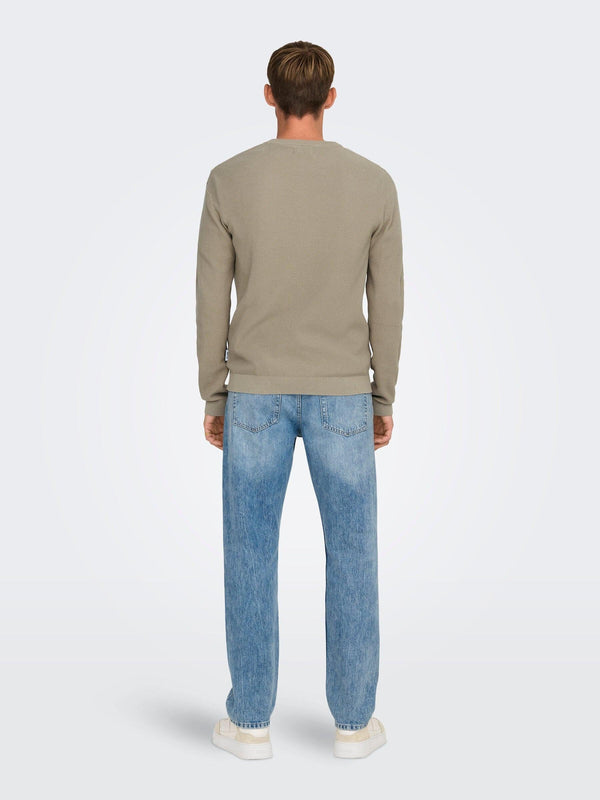 ONLY&SONS ONSTONY DS 12 LS WAFFLE CREW KNIT NOOS