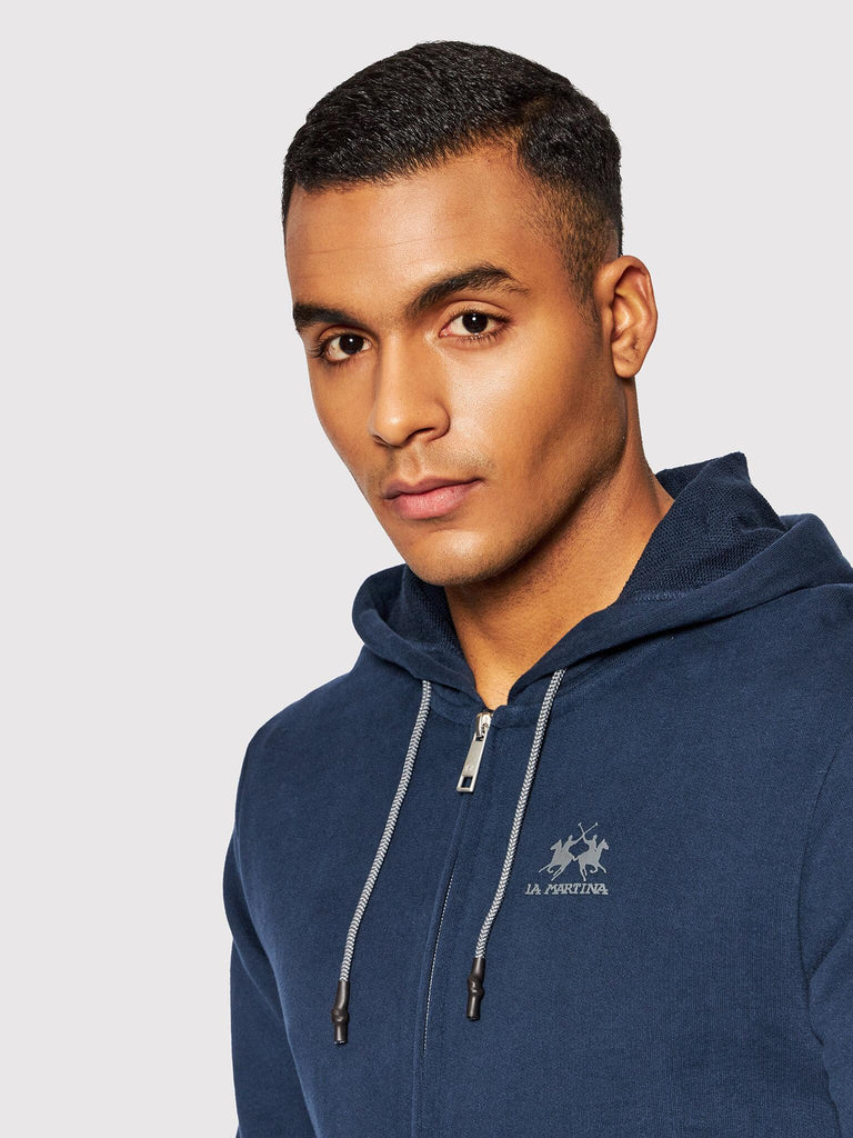 LA MARTINA MAN FLEECE FULL ZIP HOODED COT
