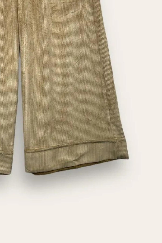 LOVEme Pantalone gaucho in velluto a coste con risvolto al fondo