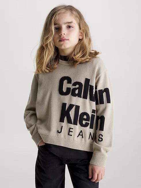 CALVIN KLEIN JEANS BLOWN-UP LOGO LAYERS SWEATER