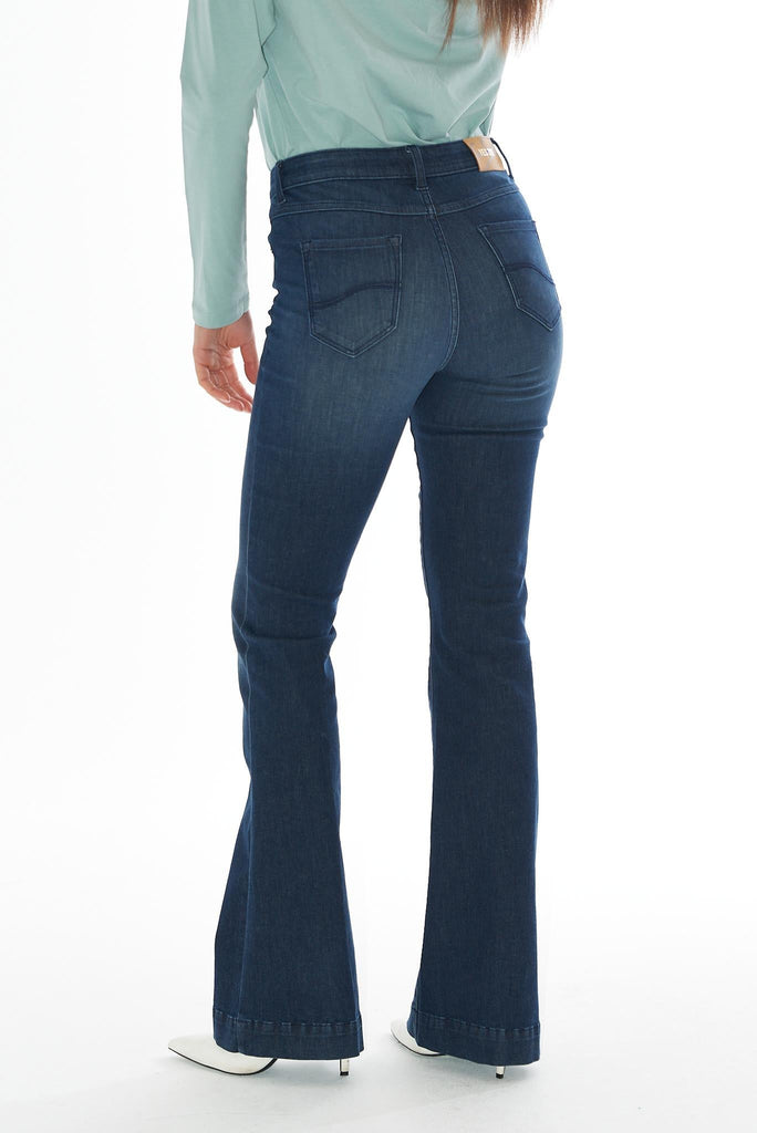 YES ZEE JEANS DONNA TIPO 5 TASCHE, FLARE