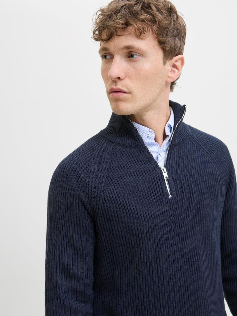 JACK AND JONES JJPANNEL KNIT HALF ZIP AW25