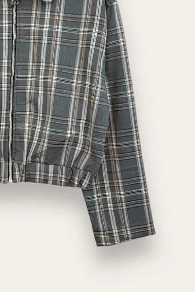 LOVEme Giacca tartan con zip e colletto