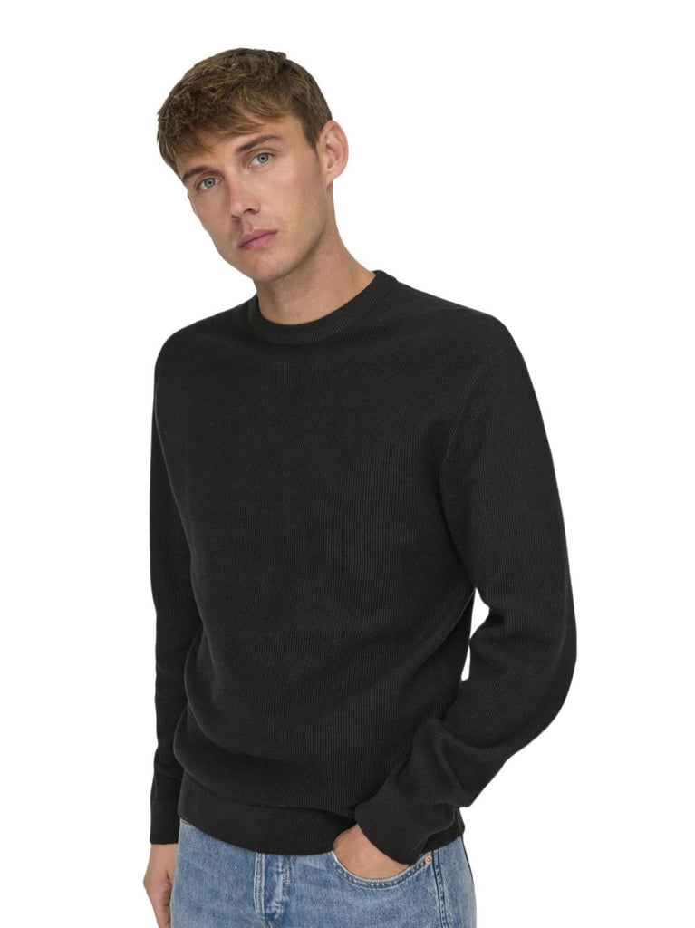 ONLY&SONS ONSTONY DS 12 LS WAFFLE CREW KNIT NOOS