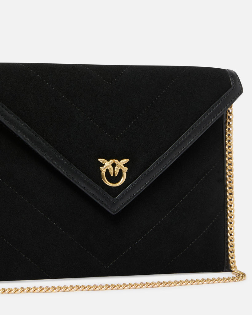 PINKO FLAT PURSE HANDLE SUEDE + VITE