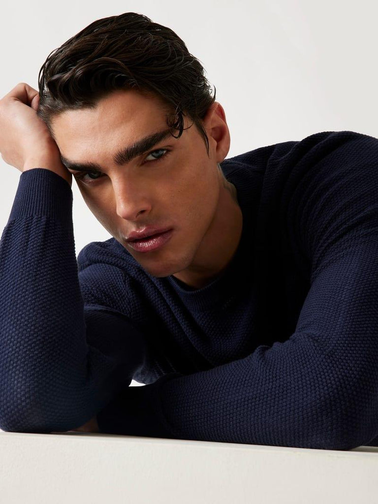 GUESS HARRISON CN LS STITCH LOGO SWT