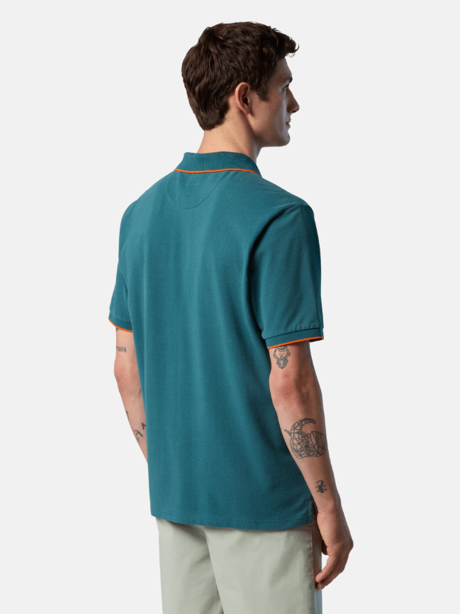 NORTH SAILS POLO SHORT SLEEVE COLLAR W/STRIPED IN CONTRAST