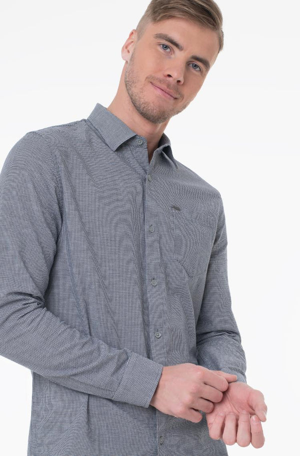 GUESS LS COLLIN YD PIEDPOULE SHIRT