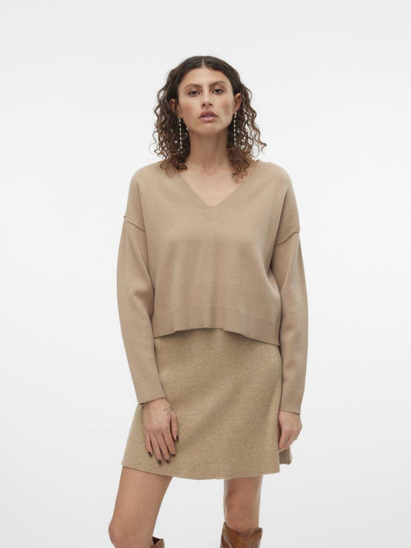VERO MODA VMGOLD LINK LS V-NECK CROPPED PULL. GA