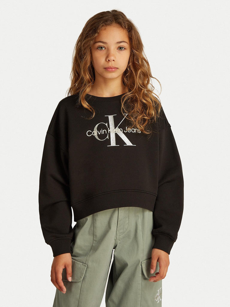 CALVIN KLEIN JEANS GLITTER MONOLOGO CN SWEATSHIRT