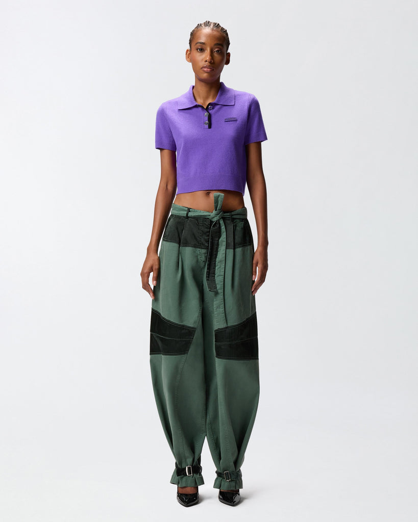 PINKO LIDIA PANTALONE COTONE E RASO