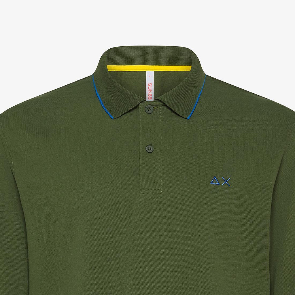 SUN68 POLO SMALL STRIPES L/S