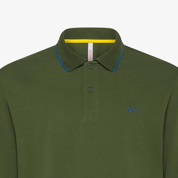 SUN68 POLO SMALL STRIPES L/S