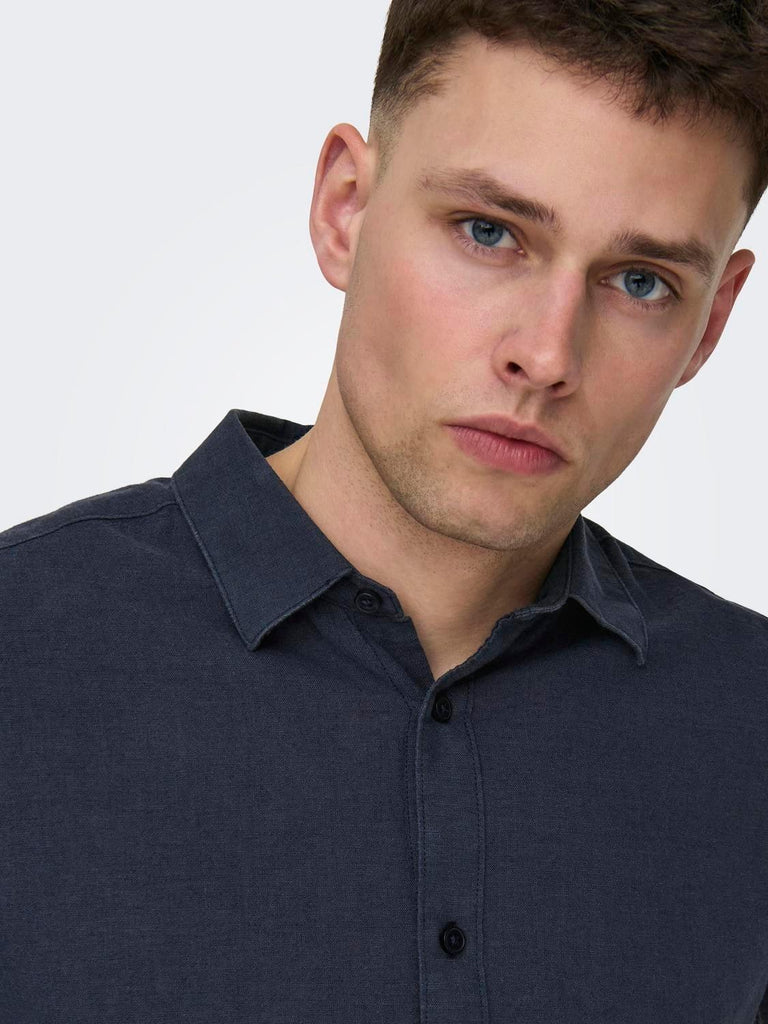 ONLY&SONS ONSCAIDEN LIFE LS SOLID LINEN SHIRT NOOS