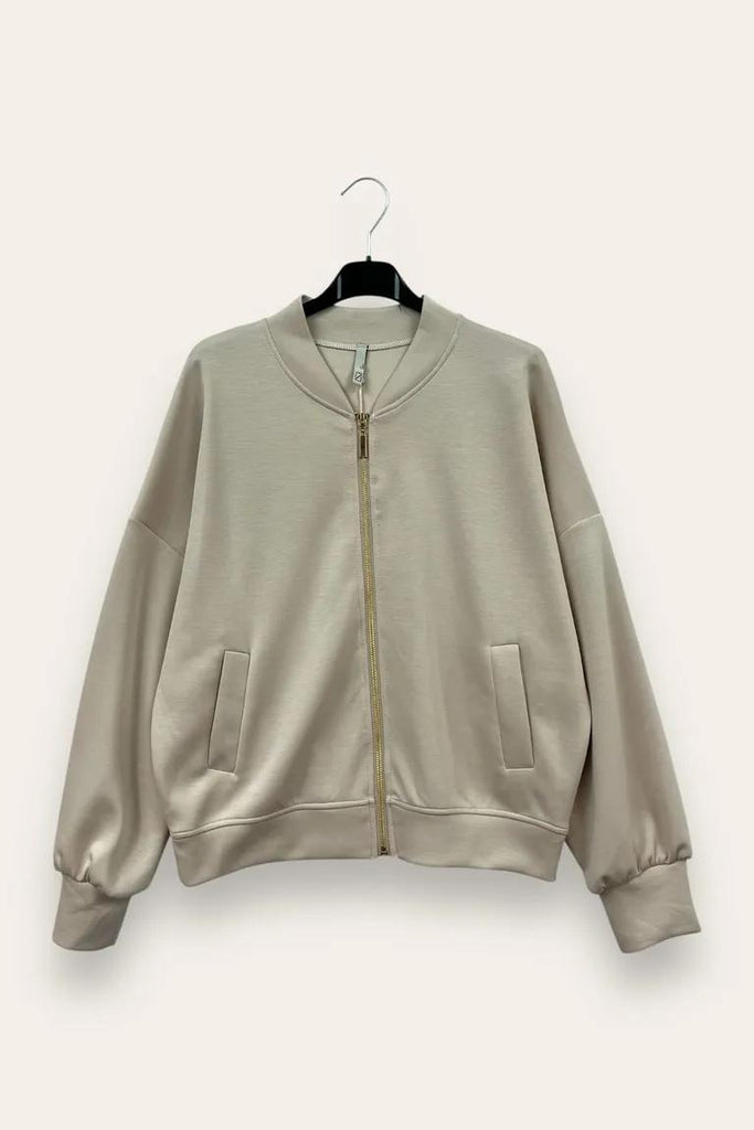 LOVEme Felpa bomber in scuba, zip e tasche