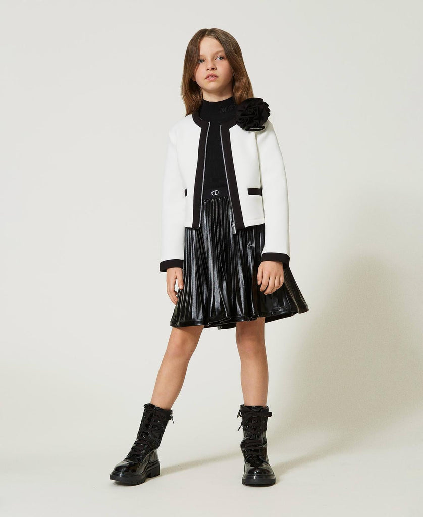 TWINSET GIACCA IN SCUBA CON DETTAGLI A CONTRASTO