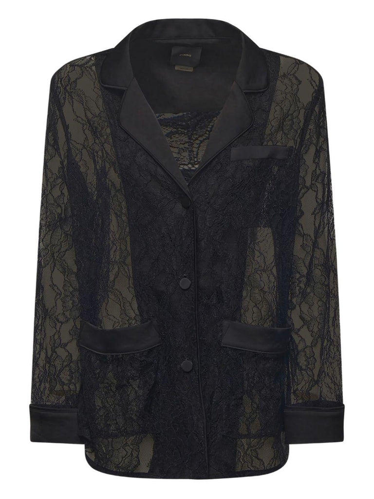 PINKO TOMBOLA GIACCA SATIN E PIZZO