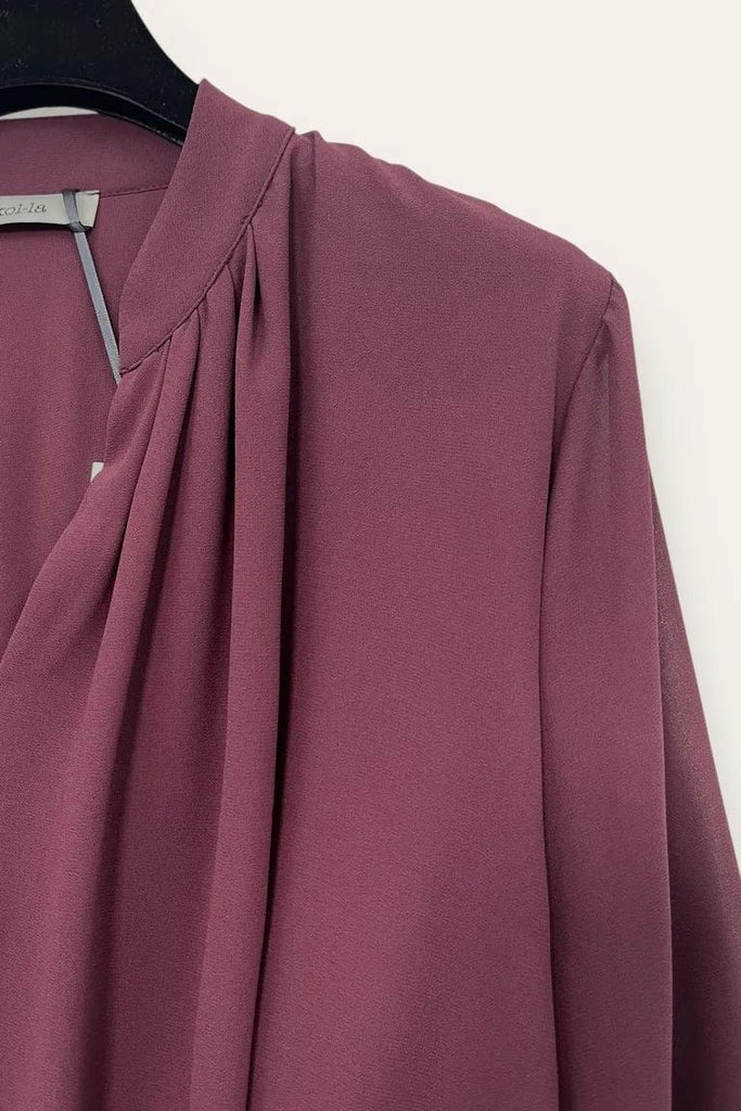 LOVEme Camicia in georgette scollo a V, elastico al fondo