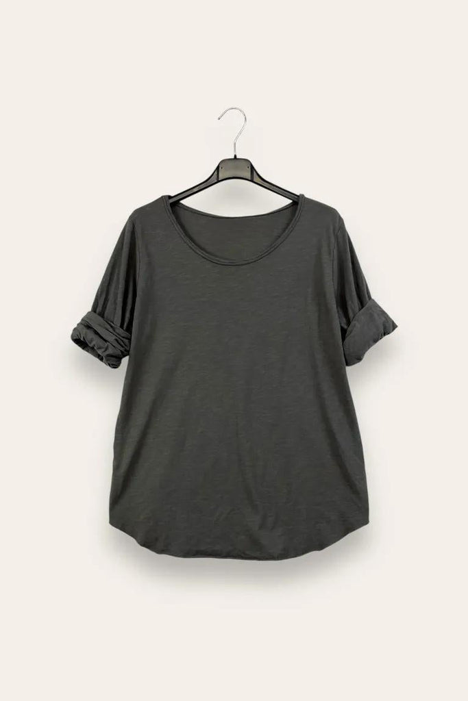 LOVEme Maglietta basica girocollo in cotone, manica lunga