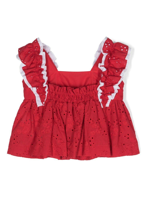MONNALISA TOP MUSSOLA RICAMO SANGAL